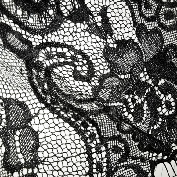 Black Lace Cold Shoulder Chemise Dress Cover Up - Picture 7 of 7